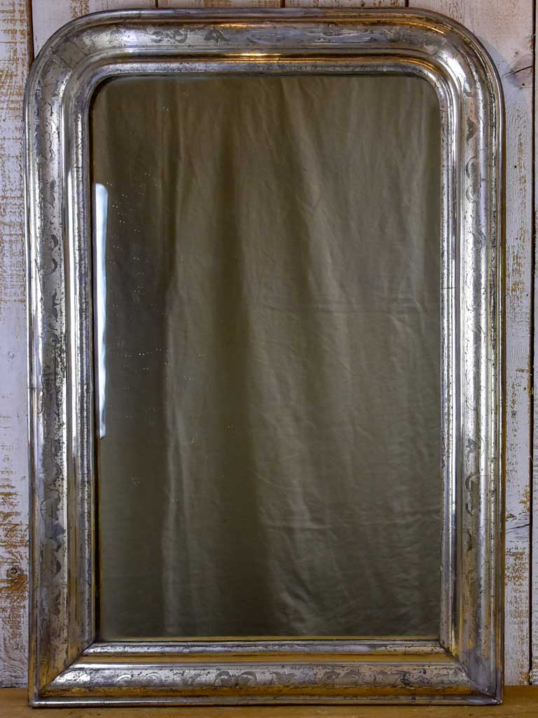 19th Century Louis Philippe mirror with silver leaf frame 29¼" x 42½"