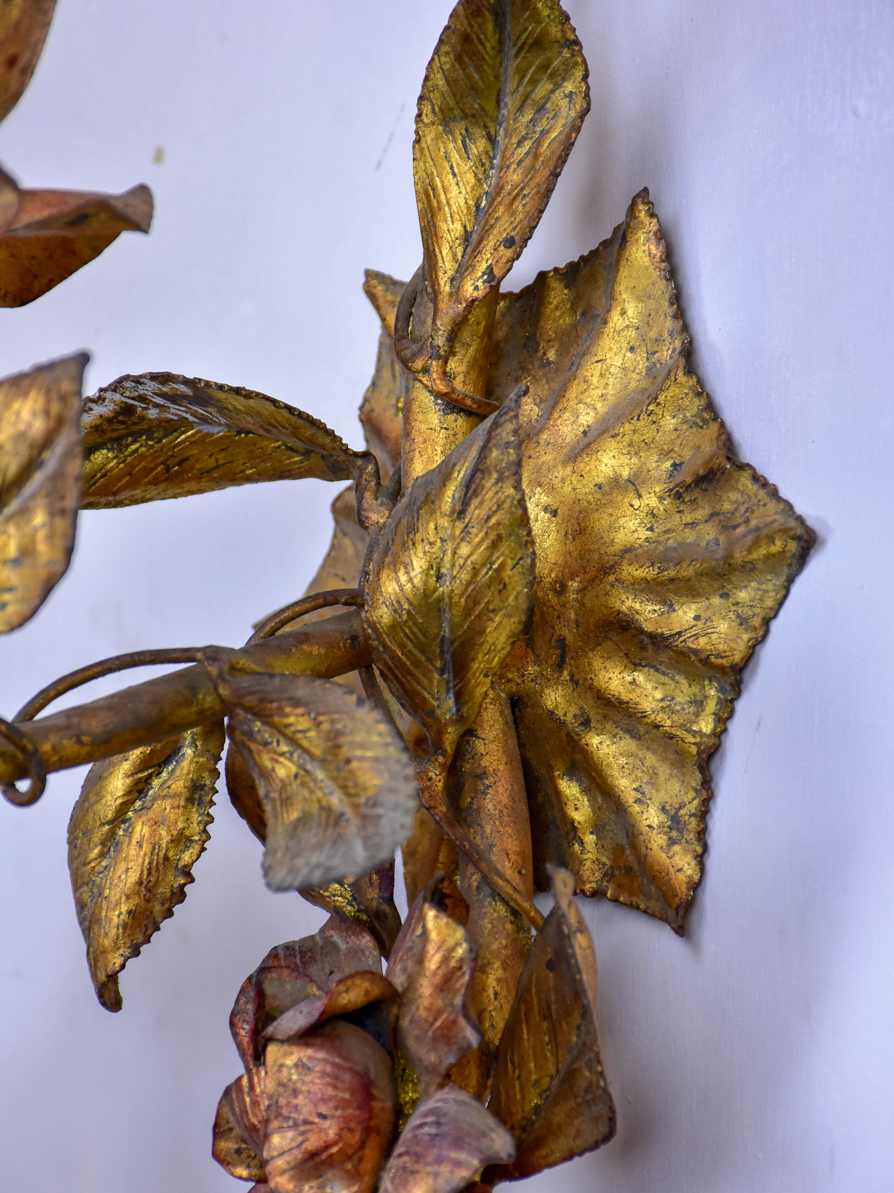 Large Mid-Century wall sconce decorated with roses