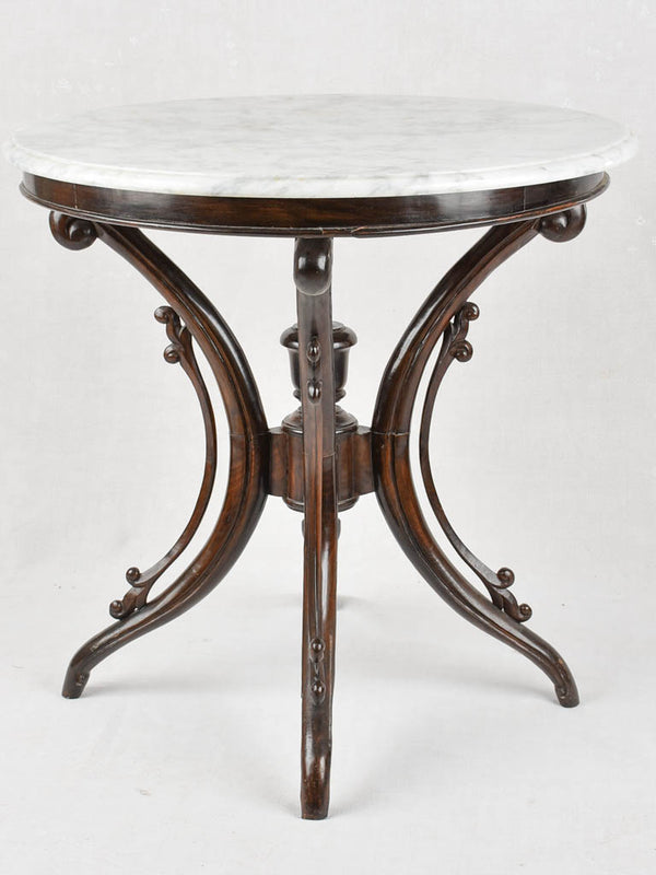 19th century marble & mahogany round table 27½"