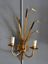 Pair of bull rush wall appliques in the style of Maison Jansen
