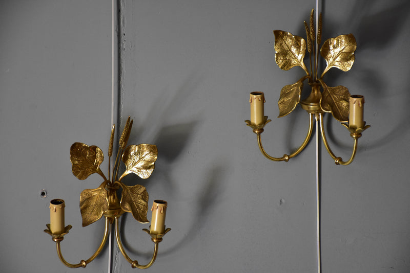 Pair of vintage French appliques attributed to Maison Charles