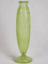 Green Pâte de verre glass vase by David Gueron Degue (1892-1950) 10¼"