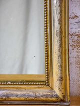 Silver / gold leaf Louis Philippe mirror with pearl detail - 19th Century 23¾" x 31½"