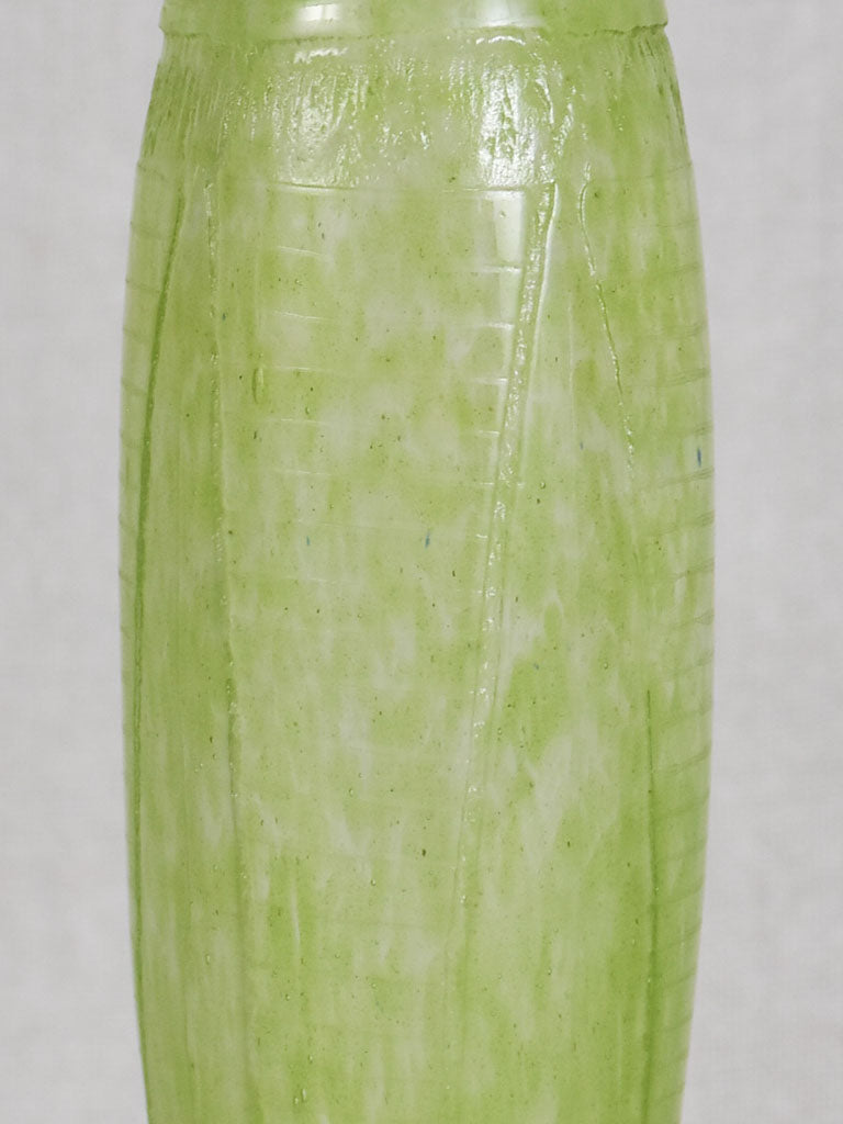 Green Pâte de verre glass vase by David Gueron Degue (1892-1950) 10¼"