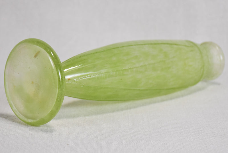 Green Pâte de verre glass vase by David Gueron Degue (1892-1950) 10¼"