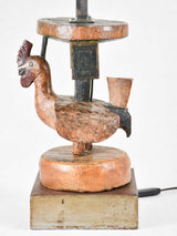 Table lamp, carved rooster - folk art
