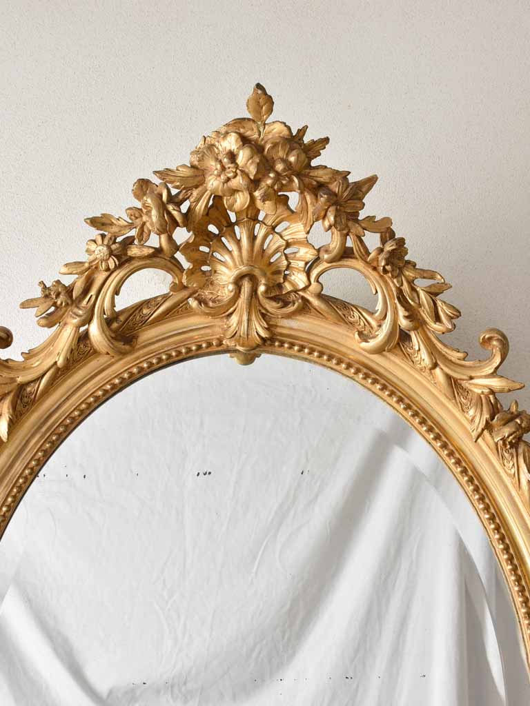 Large vintage Louis XV oval mirror