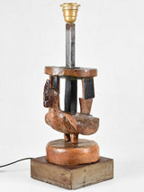 Table lamp, carved rooster - folk art