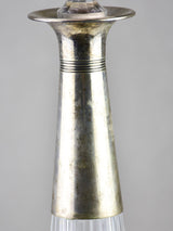 Unusual tall French carafe with silver plate detail 16½"