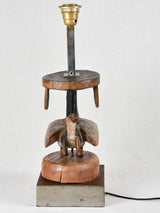 Table lamp, carved rooster - folk art