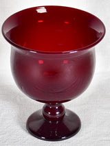 Rare red / purple Italian blown glass cup - 1940's 9"