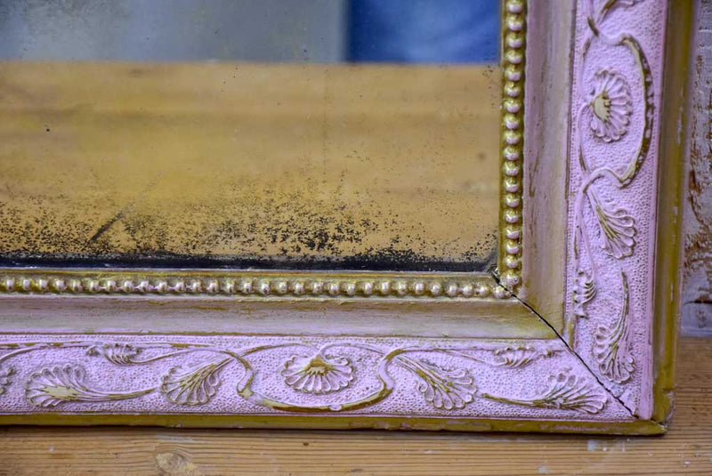 Louis Philippe mirror with pink frame - 19th Century 21¼" x 28¼"