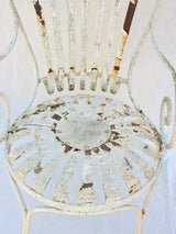 Antique French garden armchair - sunflower seat