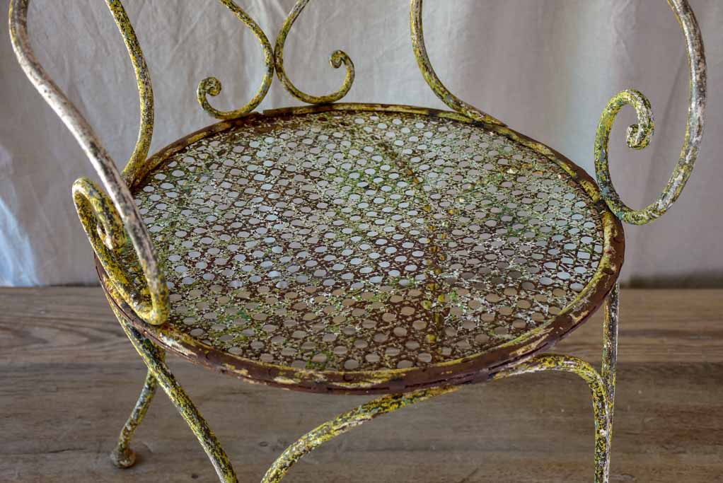 Large antique French garden armchair