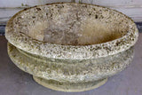 Large antique French oval garden planter - reconstituted stone 17" x 26"