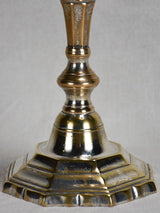 Louis XIV octagonal candlestick in silvered bronze 9¾"