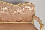 18th century vestibule banquette sofa with pink silk - 69"
