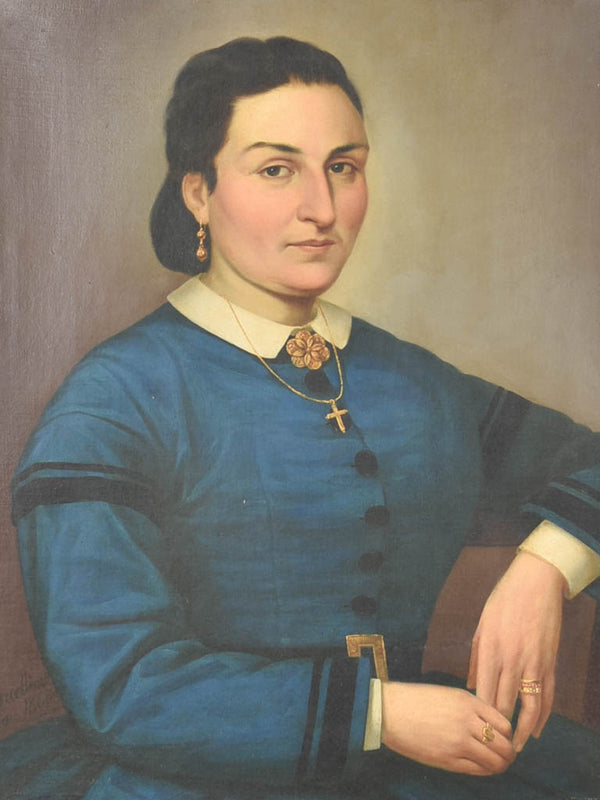 Large portrait of a lady 1866, oil on canvas 37 x 31""