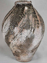 Large handmade textured Raku vase - 1960's 19¾"