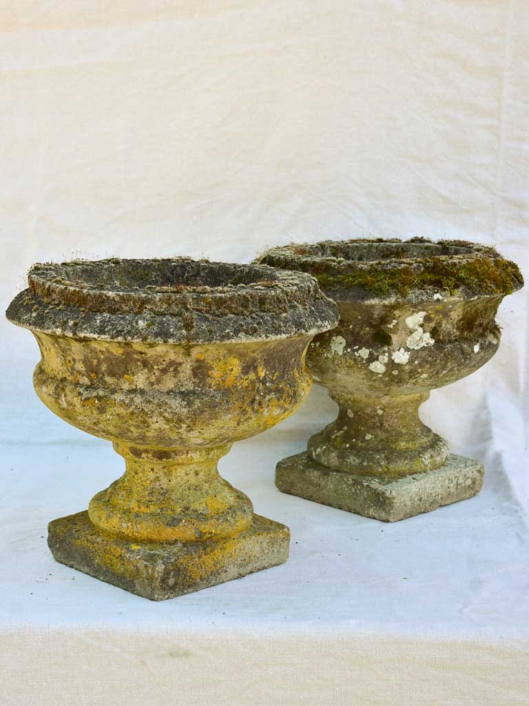 Pair of early 20th century French garden urns - Medici form 13½"