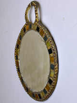 Small round mirror in the style of Line Vautrin