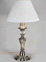 Louis XIV-style vintage lamp with silver plate bronze base 20¾"