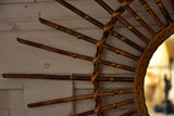 Vintage French sunburst mirror - cane