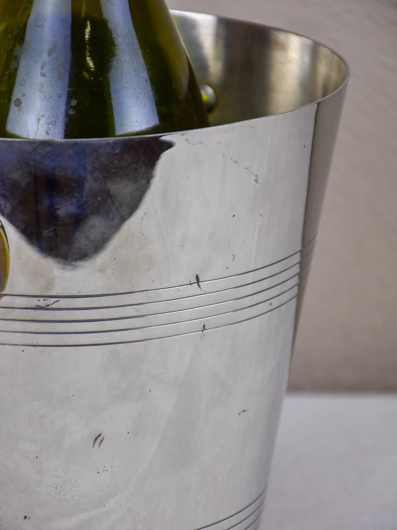 Vintage French ice bucket with gold handles