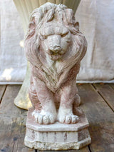 Pair of mid-century reconstituted stone lion garden sculptures
