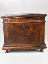 17th century tall wooden voyage chest