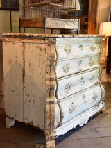 Antique Dutch commode with white patina