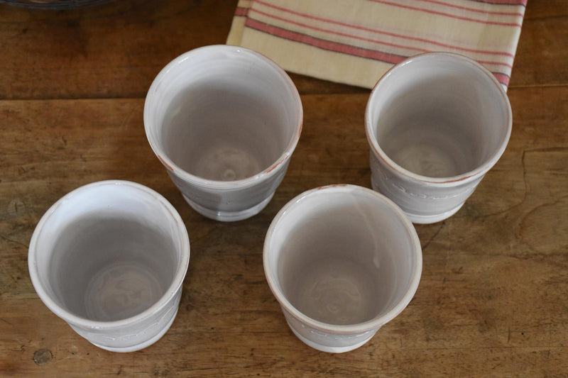 Artisanal, textured Gigondas-crafted coffee cup quartet