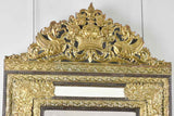 Elegant Brass Stained Wood Mirror