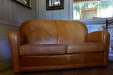 Mid century French leather sofa