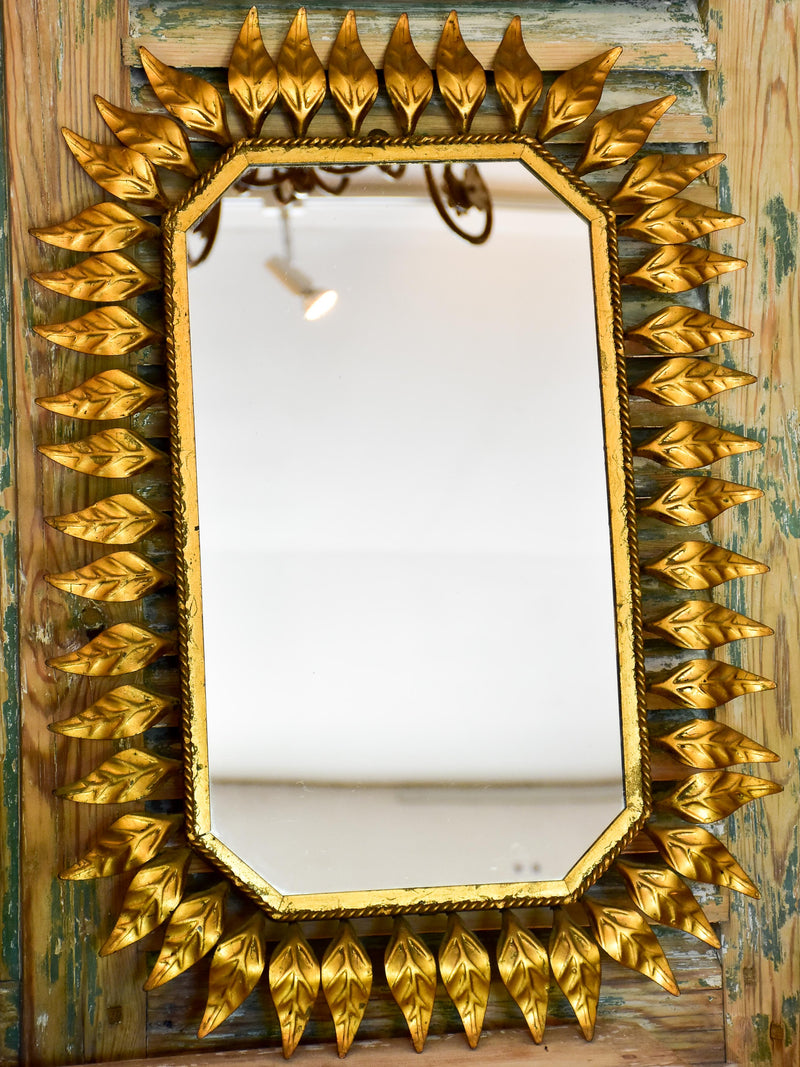 Vintage sunburst mirror - rectangular