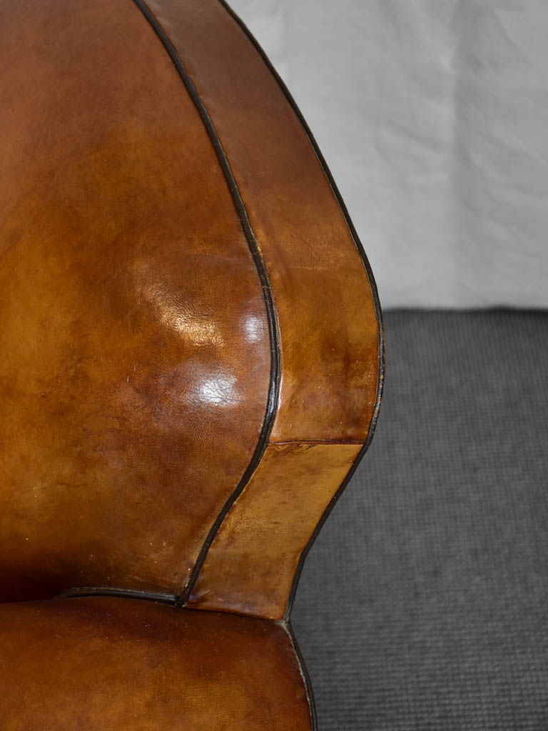 Classic mid century French leather club chair