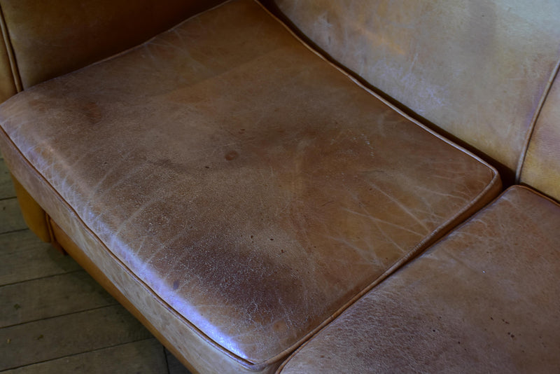 Mid century French leather sofa