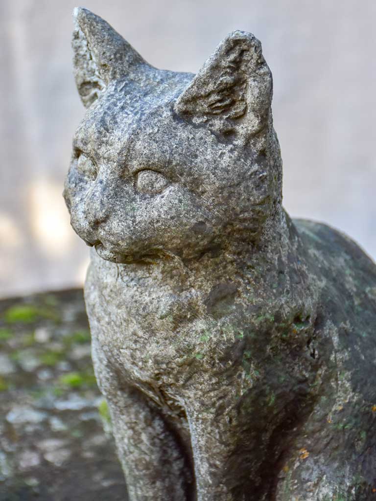 Mid century garden sculpture of a cat
