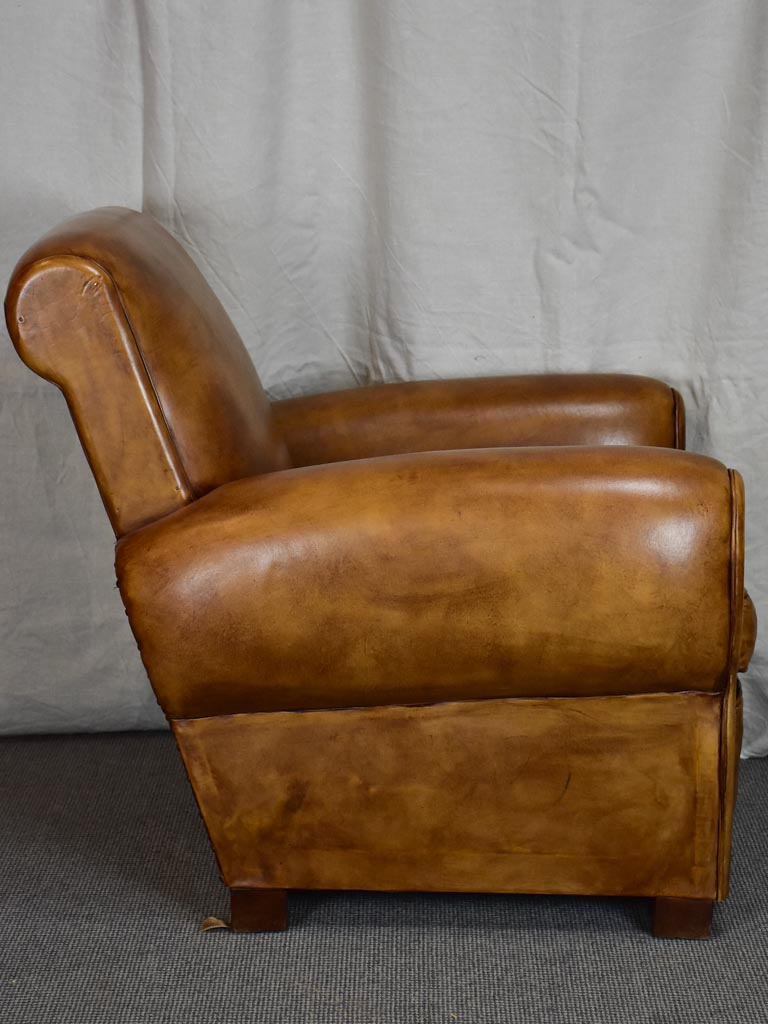 1960's French leather club chair
