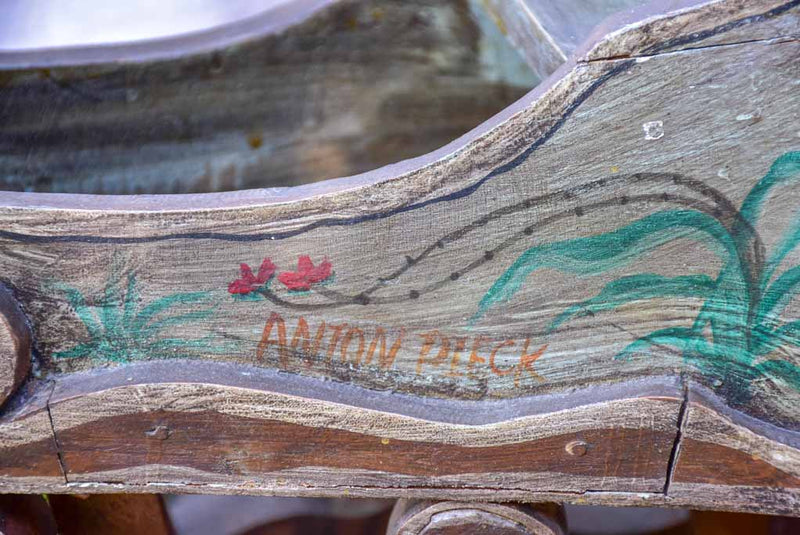 Hand-painted holiday sleigh decor