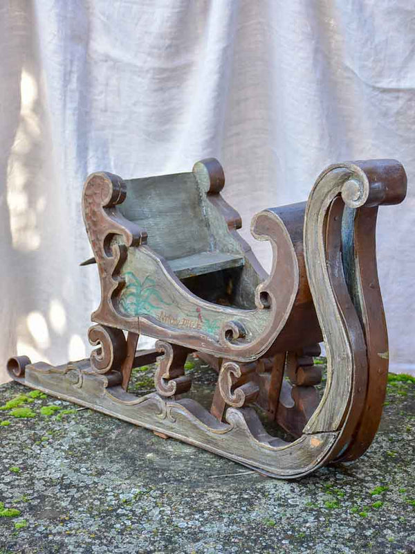 Colourfully painted 19th-century sleigh