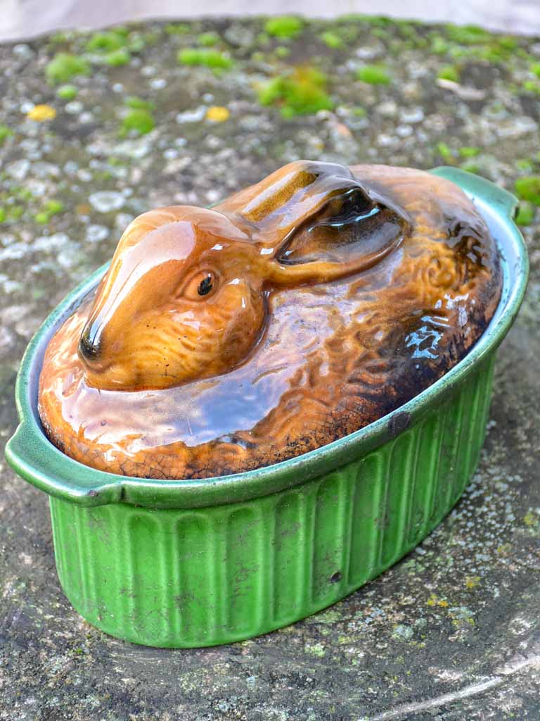 1930's French tureen in the shape of a rabbit