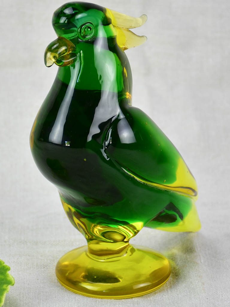 Mid century Murano glass parakeet 8¾"