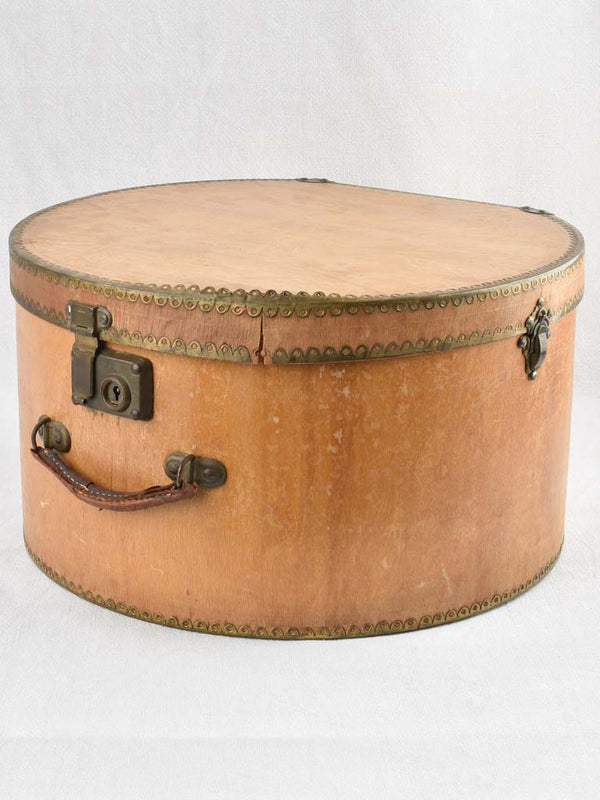 Antique French beechwood hat box