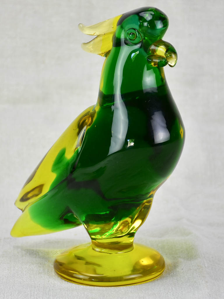 Mid century Murano glass parakeet 8¾"