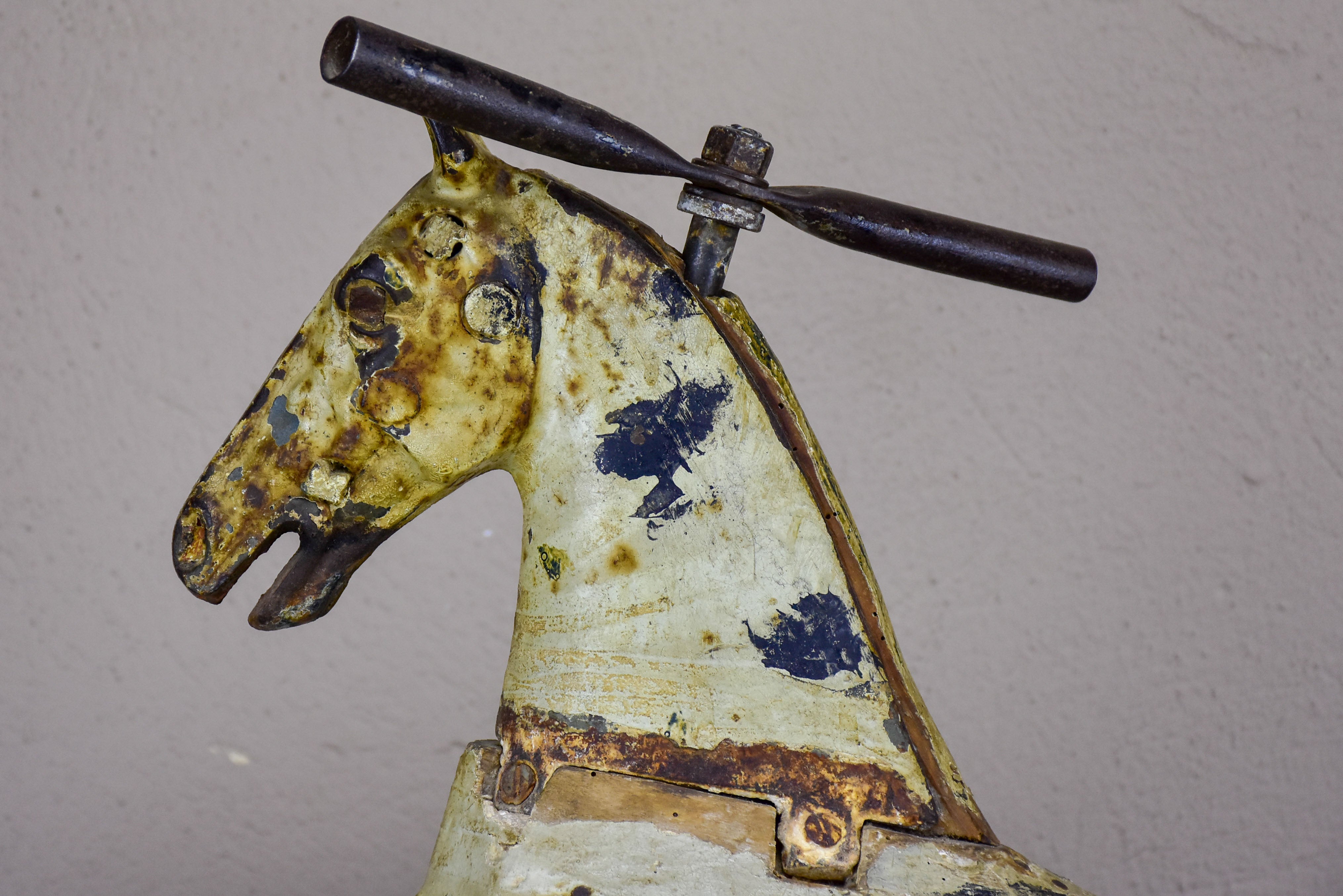 Antique French toy horse tricycle