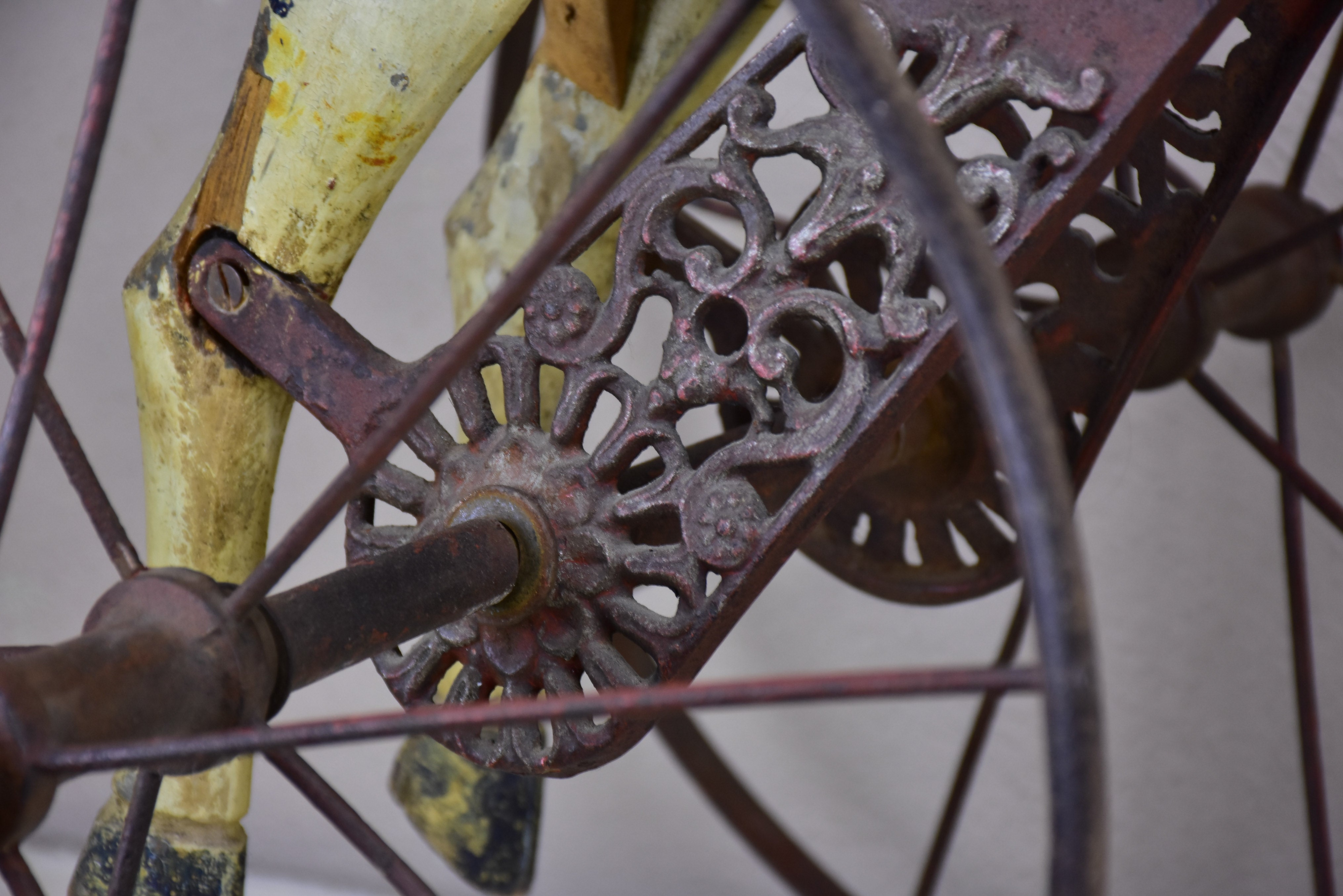 Antique French toy horse tricycle