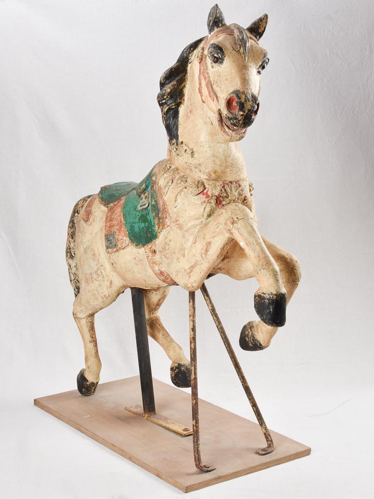 Salvaged antique horse from a carousel - Bayol, Angers France