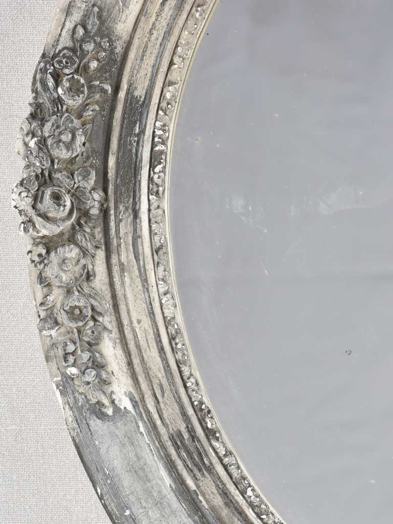 Elegant retro-style floral edged mirror