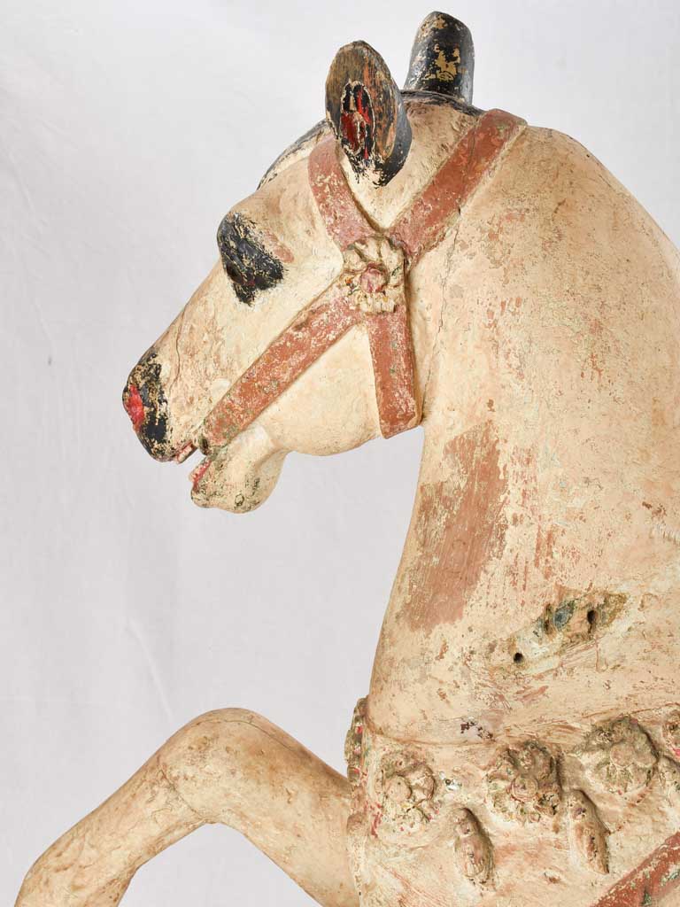 Salvaged antique horse from a carousel - Bayol, Angers France